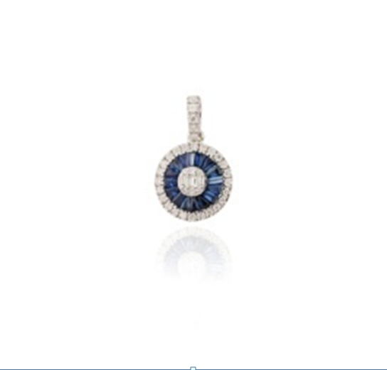 Pendentif Medea Femme in Or blanc Zaffiri+Diamanti 0.54 Ct EST 2310.00 - EST 2310.00